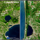Lago d’Averno seen in satellite images one month apart.